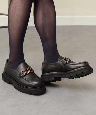 【INTER-CHAUSSURES】撥水厚底チェーンローファー