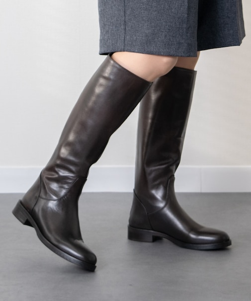 【INTER-CHAUSSURES】ラウンドトウバックジップジョッキーブーツ