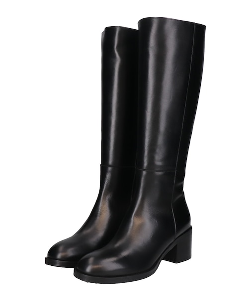 【INTER-CHAUSSURES】ラウンドトウサイドシームロングブーツ