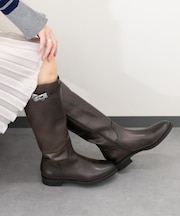 【INTER-CHAUSSURES】ラウンドトウローヒールロングブーツ