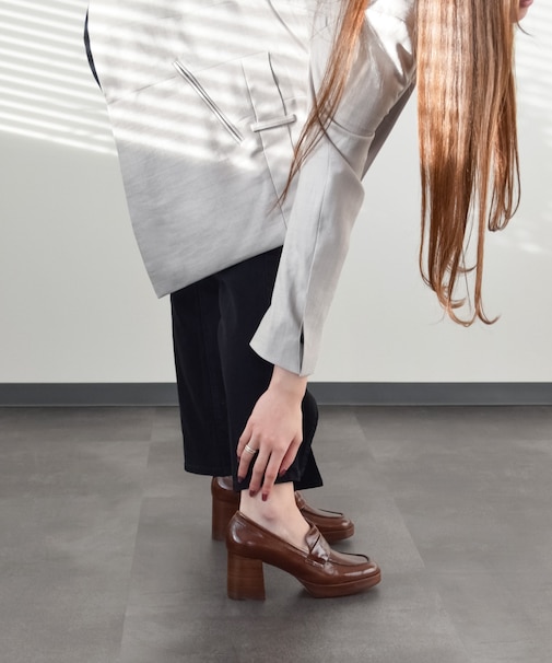 【ANGEL ALARCON】ヒールアッププラットフォームローファー