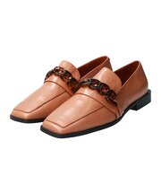 【ANGEL ALARCON】スクエアトウアクリルチェーンローファー