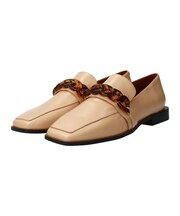 【ANGEL ALARCON】スクエアトウアクリルチェーンローファー