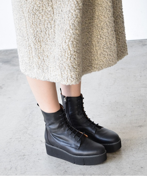 【ANGEL ALARCON】プラットフォームレースアップブーツ