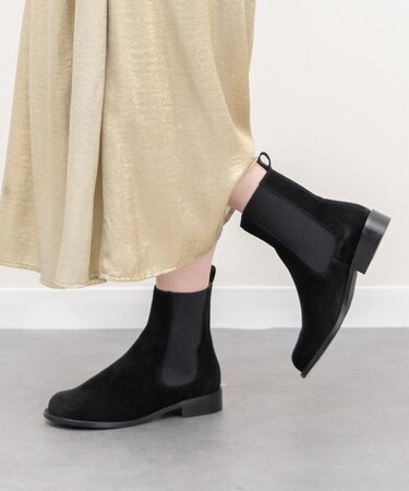 【ANGEL ALARCON】オブリークトウローヒールサイドゴアブーツ