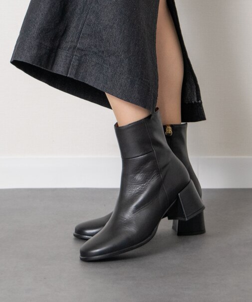 【ANGEL ALARCON】ラウンドトウベーシックショートブーツ