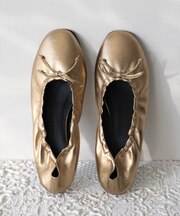 【FABIO RUSCONI】ラウンドトウフラットシャーリングバレエ