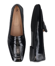 【FABIO RUSCONI】スクエアトウサケットフラットローファー