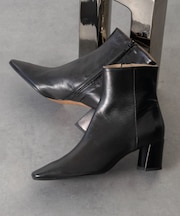 【FABIO RUSCONI】スクエアトウプレーンショートブーツ