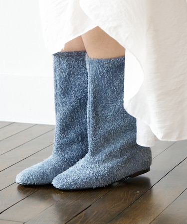 【FABIO RUSCONI】ラウンドトウルーズフィットショートブーツ