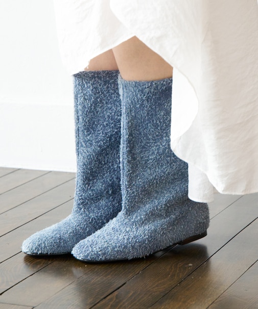 【FABIO RUSCONI】ラウンドトウルーズフィットショートブーツ