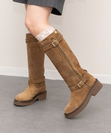 【FABIO RUSCONI】ラウンドトウエンジニアロングブーツ