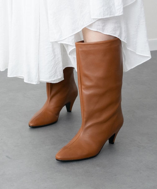 【FABIO RUSCONI】ルーズフィットポインテッドハーフブーツ