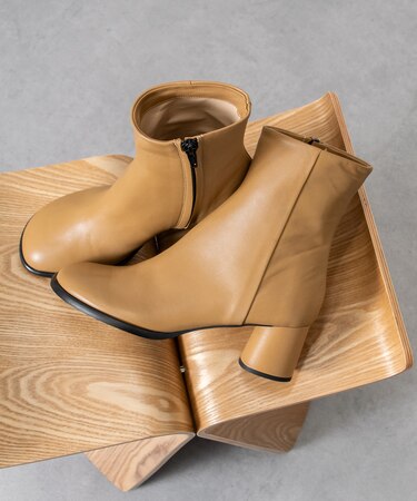 【FABIO RUSCONI】オブリークトウサイドシームショートブーツ