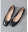 【INTER-CHAUSSURES】リボン付きスクエアフラットパンプス