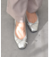 【INTER-CHAUSSURES】リボン付きスクエアフラットパンプス