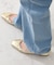 【INTER-CHAUSSURES】リボン付きスクエアフラットパンプス
