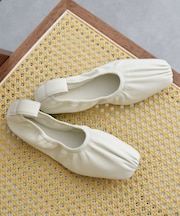 【JVAM】スクエアトウギャザーバレエシューズ