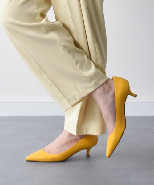 FABIO RUSCONI】ポインテッドトウミドルヒールパンプス