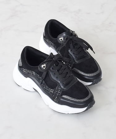 【BRIDGET BIRKIN】ラメツイードコンビスニーカー