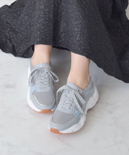 【BRIDGET BIRKIN】ラメツイードコンビスニーカー