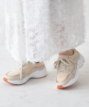 【BRIDGET BIRKIN】ラメツイードコンビスニーカー