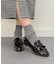 【INTER-CHAUSSURES】タッセルリボンエナメルモカシューズ