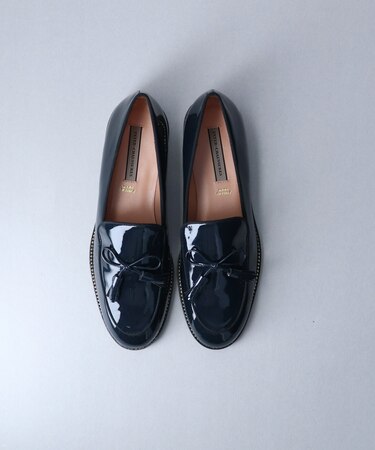 【INTER-CHAUSSURES】タッセルリボンエナメルモカシューズ