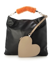 【COOCO】ハートポーチ付ボアハンドルフェイクレザー2WAYバッグ