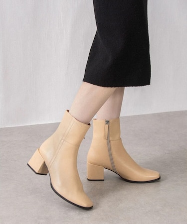 【ANGEL ALARCON】スクエアトウベーシックショートブーツ