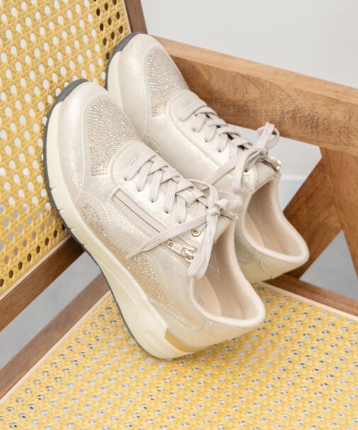 【Round About】ラインストーンサイドジップスニーカー