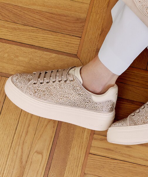 【Tamaris】プレミアムビジュー厚底スニーカー