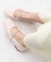 【Bridget Birkin】ツイードスパンコールリボンパンプス