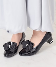 【Bridget Birkin】ヒールアップキラキラリボンローファー