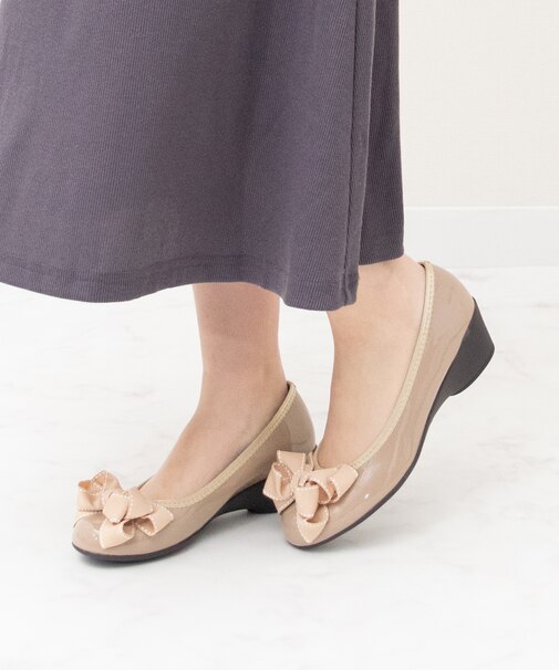 【BRIDGET BIRKIN WALK】ステッチリボンウォーキングパンプス