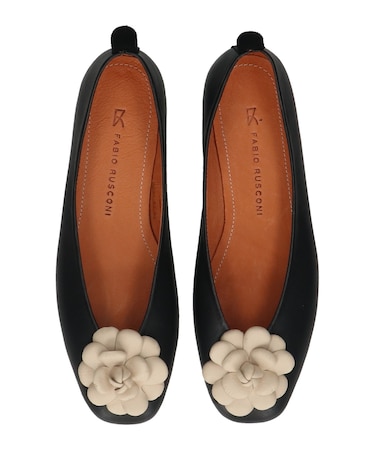 【FABIO RUSCONI】ラウンドトウVカットカメリアバレエ