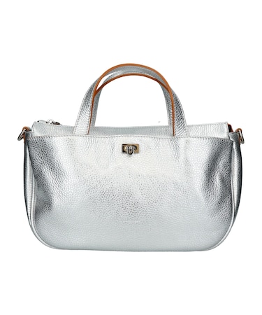 【RIPANI】シャインシルバーレザー2WAYバッグ