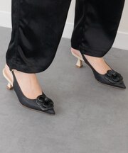 【FABIO RUSCONI】カメリアバックバンドパンプス