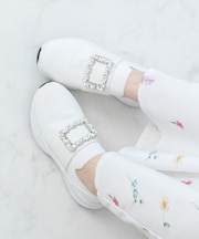 【Bridget Birkin】ビジューバックルニットスニーカー