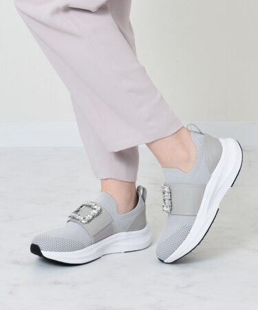 【Bridget Birkin】ビジューバックルニットスニーカー