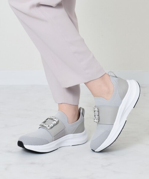 【Bridget Birkin】ビジューバックルニットスニーカー