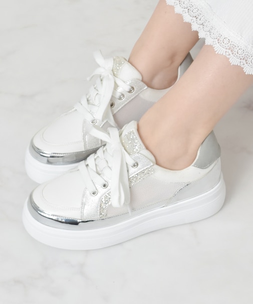 【Bridget Birkin】グリッターメッシュスニーカー