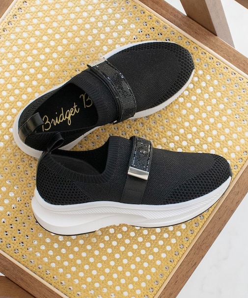 【Bridget Birkin】ベルトストーンニットスニーカー