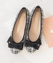 【Bridget Birkin】ツイードグログランリボンバレエシューズ