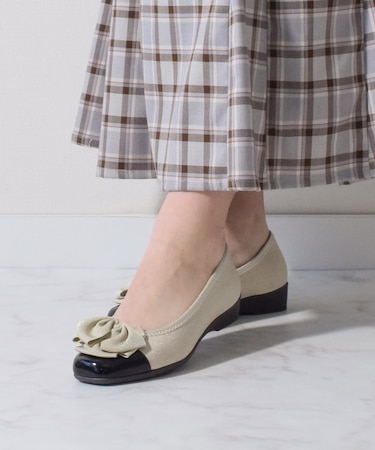 【Bridget Birkin Walk】ラメリボンウォーキングパンプス