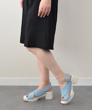 【bussola】ニットスリングバックヒールサンダル