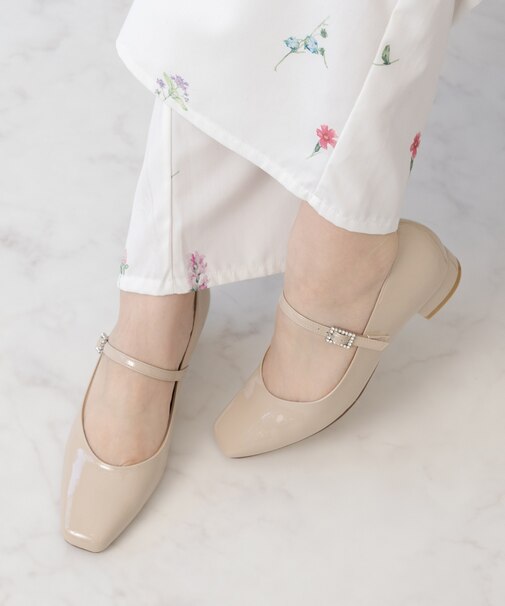 【Bridget Birkin】ビジューメリージェーンレインパンプス