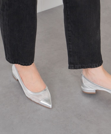 【FABIO RUSCONI】ポインテッドトウメッシュパンプス