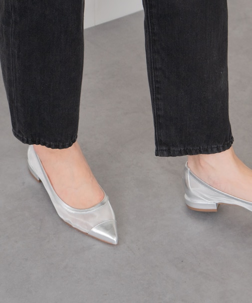 【FABIO RUSCONI】ポインテッドトウメッシュパンプス