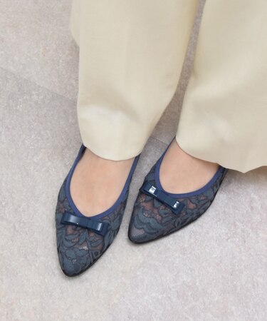 【Bridget Birkin Walk】チュールレースウォーキングパンプス